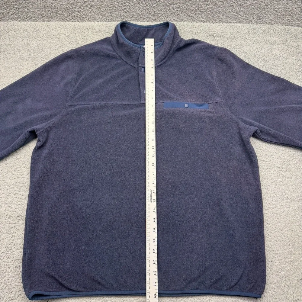 32 Degrees Heat Mens XL Navy Blue Fleece Quarter Button Pullover Sweater Jacket